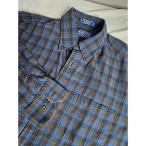 Pendleton Canterbury Cloth Button Down Plaid Flannel Shirt‎ Mens L